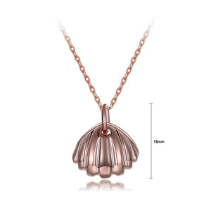 925 Sterling Silver Plated Rose Gold Fashion Shell Bell Pendant with Necklace - Glamorousky