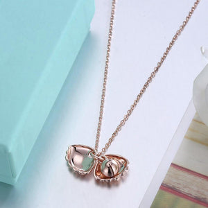 925 Sterling Silver Plated Rose Gold Fashion Shell Bell Pendant with Necklace - Glamorousky