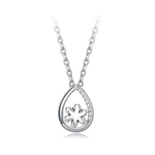 Load image into Gallery viewer, 925 Sterling Silver Simple and Fashion Water Drop Shaped Starfish Pendant with Cubic Zircon and Necklace - Glamorousky