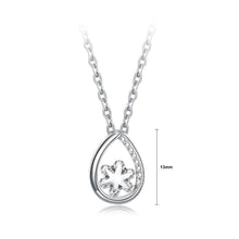Load image into Gallery viewer, 925 Sterling Silver Simple and Fashion Water Drop Shaped Starfish Pendant with Cubic Zircon and Necklace - Glamorousky