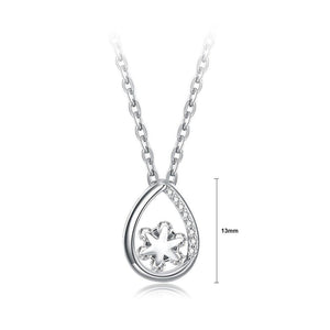 925 Sterling Silver Simple and Fashion Water Drop Shaped Starfish Pendant with Cubic Zircon and Necklace - Glamorousky