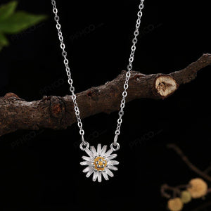 925 Sterling Silver Fashion Elegant Chrysanthemum Pendant with Necklace - Glamorousky