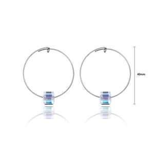 925 Sterling Silver Fashion Simple Geometric Round Cubic Zircon Earrings - Glamorousky