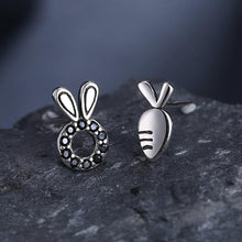 Load image into Gallery viewer, 925 Sterling Silver Simple and Cute Rabbit Carrot Cubic Zircon Earrings - Glamorousky