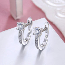 Load image into Gallery viewer, 925 Sterling Silver Simple Fashion Geometric U-shaped Cubic Zircon Stud Earrings - Glamorousky