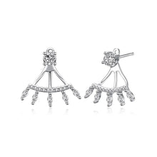 Load image into Gallery viewer, 925 Sterling Silver Simple Fashion Geometric Cubic Zirconia Stud Earrings - Glamorousky