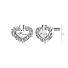Load image into Gallery viewer, 925 Sterling Silver Simple Romantic Heart Shaped Zircon Stud Earrings - Glamorousky