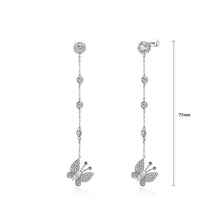 Load image into Gallery viewer, 925 Sterling Silver  Simple Elegant Butterfly Tassel Earrings with Cubic Zircon - Glamorousky