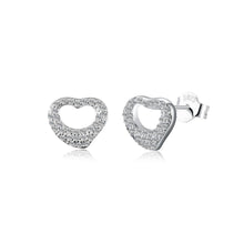Load image into Gallery viewer, 925 Sterling Silver Romantic Fashion Heart Shaped Cubic Zircon Stud Earrings - Glamorousky