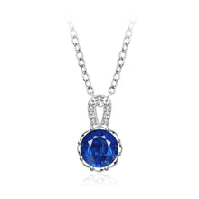 Load image into Gallery viewer, Fashion Elegant Geometric Round Blue Cubic Zircon Pendant with Necklace - Glamorousky