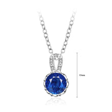 Load image into Gallery viewer, Fashion Elegant Geometric Round Blue Cubic Zircon Pendant with Necklace - Glamorousky