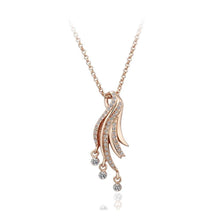 Load image into Gallery viewer, Fashion Plated Rose Gold Wing Pendant with Cubic Zircon and Necklace - Glamorousky