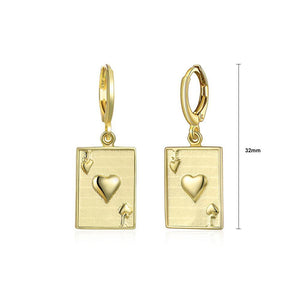 Fashion Simple Plated Gold Poker J Earrings - Glamorousky