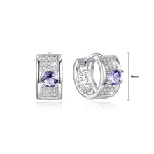 Load image into Gallery viewer, Fashion Bright Geometric Earrings with Purple Cubic Zircon - Glamorousky