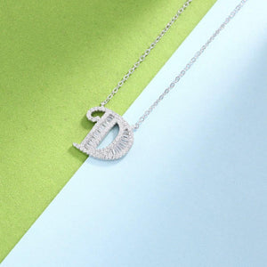 925 Sterling Silver Fashion Personality Letter D Cubic Zircon Necklace - Glamorousky