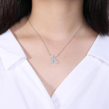 Load image into Gallery viewer, 925 Sterling Silver Fashion Personality Letter K Cubic Zircon Necklace - Glamorousky