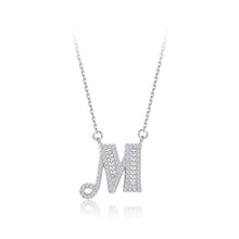 Load image into Gallery viewer, 925 Sterling Silver Fashion Personality Letter M Cubic Zircon Necklace - Glamorousky