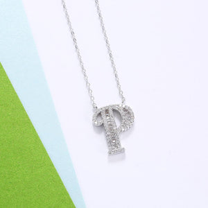 925 Sterling Silver Fashion Personality Letter P Cubic Zircon Necklace - Glamorousky