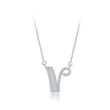 Load image into Gallery viewer, 925 Sterling Silver Fashion Personality Letter V Cubic Zircon Necklace - Glamorousky