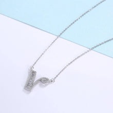 Load image into Gallery viewer, 925 Sterling Silver Fashion Personality Letter V Cubic Zircon Necklace - Glamorousky