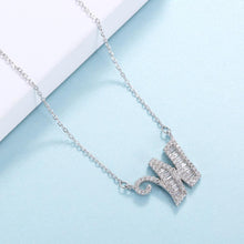 Load image into Gallery viewer, 925 Sterling Silver Fashion Personality Letter W Cubic Zircon Necklace - Glamorousky