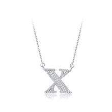 Load image into Gallery viewer, 925 Sterling Silver Fashion Personality Letter X Cubic Zircon Necklace - Glamorousky