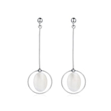Load image into Gallery viewer, 925 Sterling Silver Simple Geometric Hollow Round Shell Tassel Earrings - Glamorousky