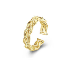 Load image into Gallery viewer, Elegant and Fashion Plated Gold Braided Adjustable Split Ring - Glamorousky