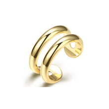 Load image into Gallery viewer, Simple and Fashion Plated Gold Cutout Geometric Adjustable Split Ring