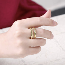 Load image into Gallery viewer, Simple and Fashion Plated Gold Cutout Geometric Adjustable Split Ring