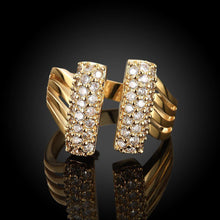Load image into Gallery viewer, Fashionable Bright Plated Gold Geometric Cubic Zircon Adjustable Open Ring - Glamorousky