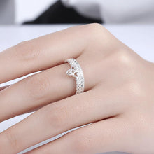 Load image into Gallery viewer, Fashion Bright Crown Heart Shaped Cubic Zircon Adjustable Open Ring - Glamorousky