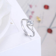 Load image into Gallery viewer, 925 Sterling Silver Fashion Romantic Geometric Round Cubic Zircon Adjustable Ring - Glamorousky