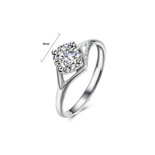 Load image into Gallery viewer, 925 Sterling Silver Simple and Fashion Cut Out Diamond Adjustable Ring with Cubic Zircon - Glamorousky