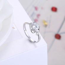 Load image into Gallery viewer, 925 Sterling Silver Simple Romantic Geometric Cubic Zircon Adjustable Ring - Glamorousky