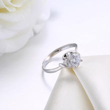 Load image into Gallery viewer, 925 Sterling Silver Simple Romantic Geometric Cubic Zircon Adjustable Ring - Glamorousky