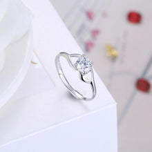 Load image into Gallery viewer, 925 Sterling Silver Simple Fashion Geometric Adjustable Ring with Cubic Zircon - Glamorousky