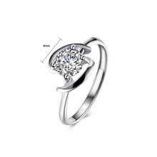 Load image into Gallery viewer, 925 Sterling Silver Fashion Simple Geometric Cubic Zircon Adjustable Ring - Glamorousky