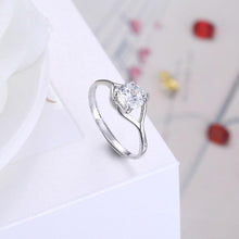 Load image into Gallery viewer, 925 Sterling Silver Simple Fashion Round Cubic Zircon Adjustable Ring - Glamorousky