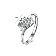 Load image into Gallery viewer, 925 Sterling Silver Fashion Romantic Round Cubic Zirconia Adjustable Ring - Glamorousky