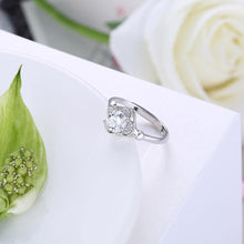 Load image into Gallery viewer, 925 Sterling Silver Fashion Simple Flower Adjustable Ring with Cubic Zircon - Glamorousky