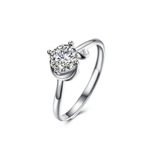 Load image into Gallery viewer, 925 Sterling Silver Fashion Simple Round Cubic Zircon Adjustable Ring - Glamorousky