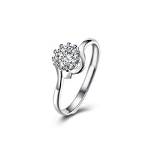 Load image into Gallery viewer, 925 Sterling Silver Simple Fashion Round Cubic Zircon Adjustable Ring - Glamorousky