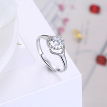 Load image into Gallery viewer, 925 Sterling Silver Fashion Bright Cutout Geometric Cubic Zircon Adjustable Ring - Glamorousky