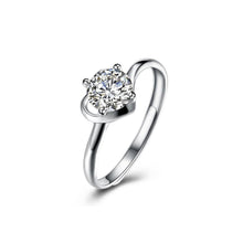Load image into Gallery viewer, 925 Sterling Silver Fashion Simple Heart Adjustable Ring with Cubic Zircon - Glamorousky