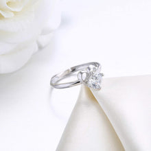 Load image into Gallery viewer, 925 Sterling Silver Fashion Simple Heart Adjustable Ring with Cubic Zircon - Glamorousky