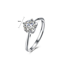 Load image into Gallery viewer, 925 Sterling Silver Simple Fashion Flower Cubic Zircon Adjustable Ring - Glamorousky