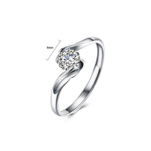 Load image into Gallery viewer, 925 Sterling Silver Fashion Simple Geometric Round Cubic Zircon Adjustable Ring