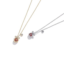 Load image into Gallery viewer, 925 Sterling Silver Plated Gold Fashion Cute Mouse Pendant with Cubic Zircon and Necklace - Glamorousky