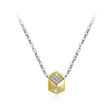 Load image into Gallery viewer, 925 Sterling Silver Fashion Simple Geometric Pendant with Cubic Zircon and Necklace - Glamorousky